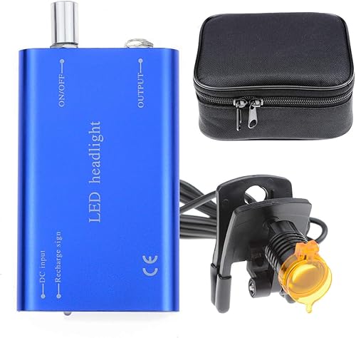 Faro de 3W con filtro de clip de plástico, luz principal, faro para lupa binocular con bolsa (azul)