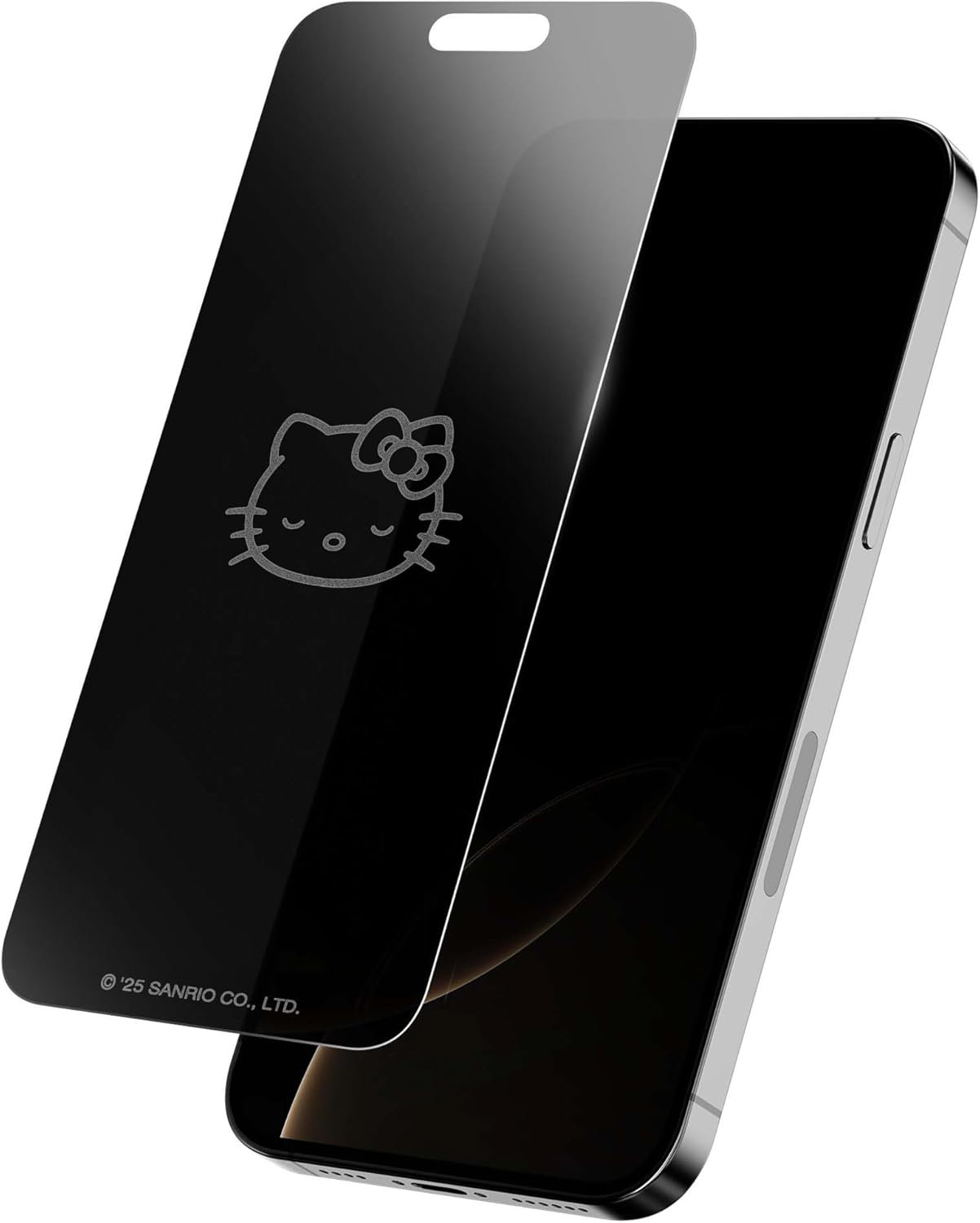 Hello Kitty Looking Privacy Screen Protector for iPhone 15,16, and 15 Pro- with Disappearing Logo - Scratch-Resistant and Easy-to-Install Screen Protectors (Includes Installation Tray)