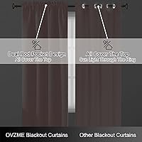 Vista 6 de OVZME Blush Pink Blackout Curtains 2 Panels for Girls Room, Thermal Insulated Room Darkening Curtains for Living Room, Energy Saving Window
