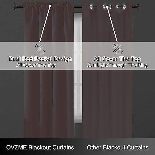 Miniatura 6 de OVZME Blush Pink Blackout Curtains 2 Panels for Girls Room, Thermal Insulated Room Darkening Curtains for Living Room, Energy Saving Window