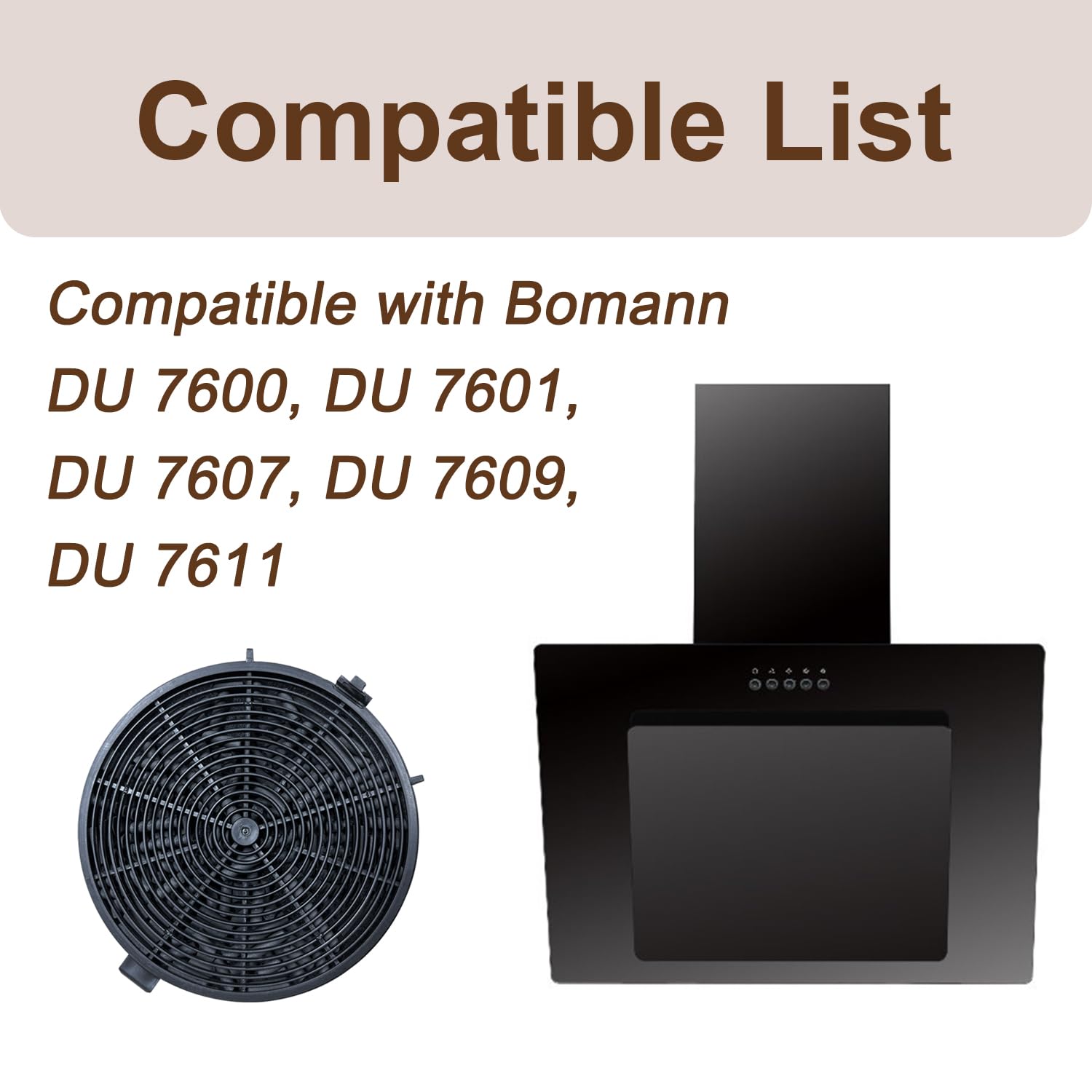 4er-Pack KF573 Aktivkohlefilter, Kompatibel mit Bomann DU 7600, DU 7601, DU 7607, DU 7609, DU 7611, Ersatzzubehör für Dunstabzugshauben