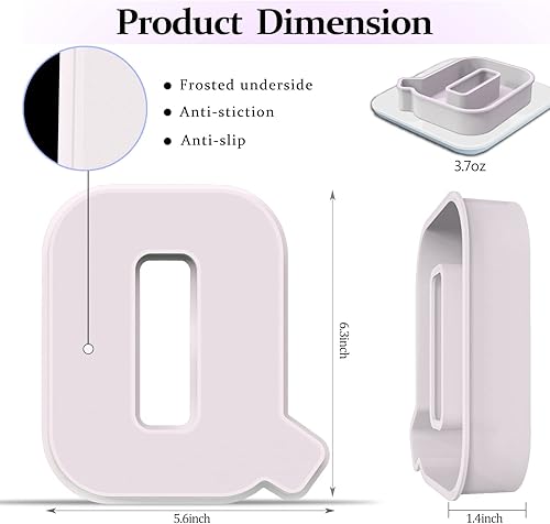 Miniatura 2 de Molde de resina, moldes de silicona 3D de letra Q grande para fundición de resina epoxi, moldes del alfabeto de silicona para resina para arte,