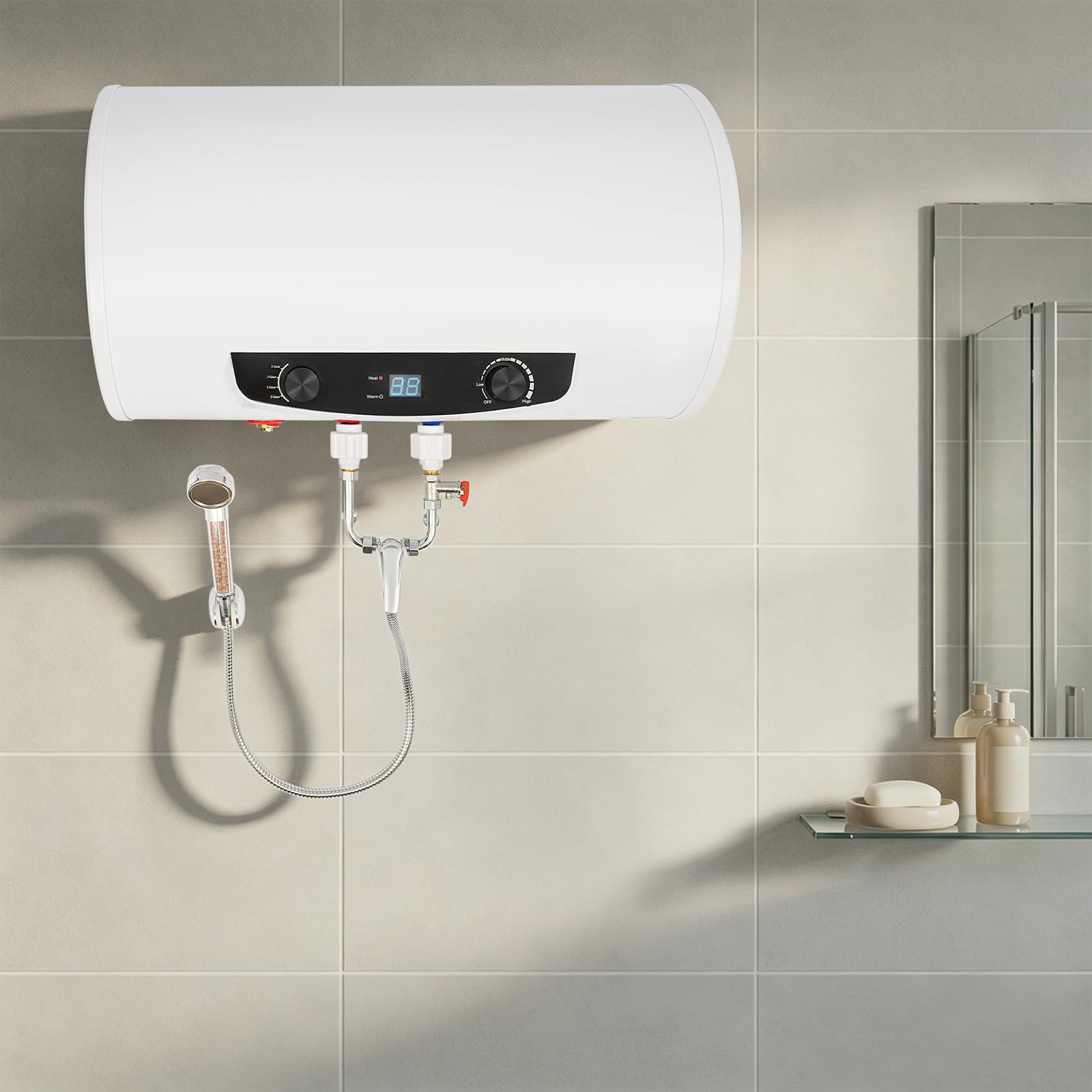 Poziomy elektryczny zbiornik ciepłej wody 70 l 2000 W 220 V bojler 25