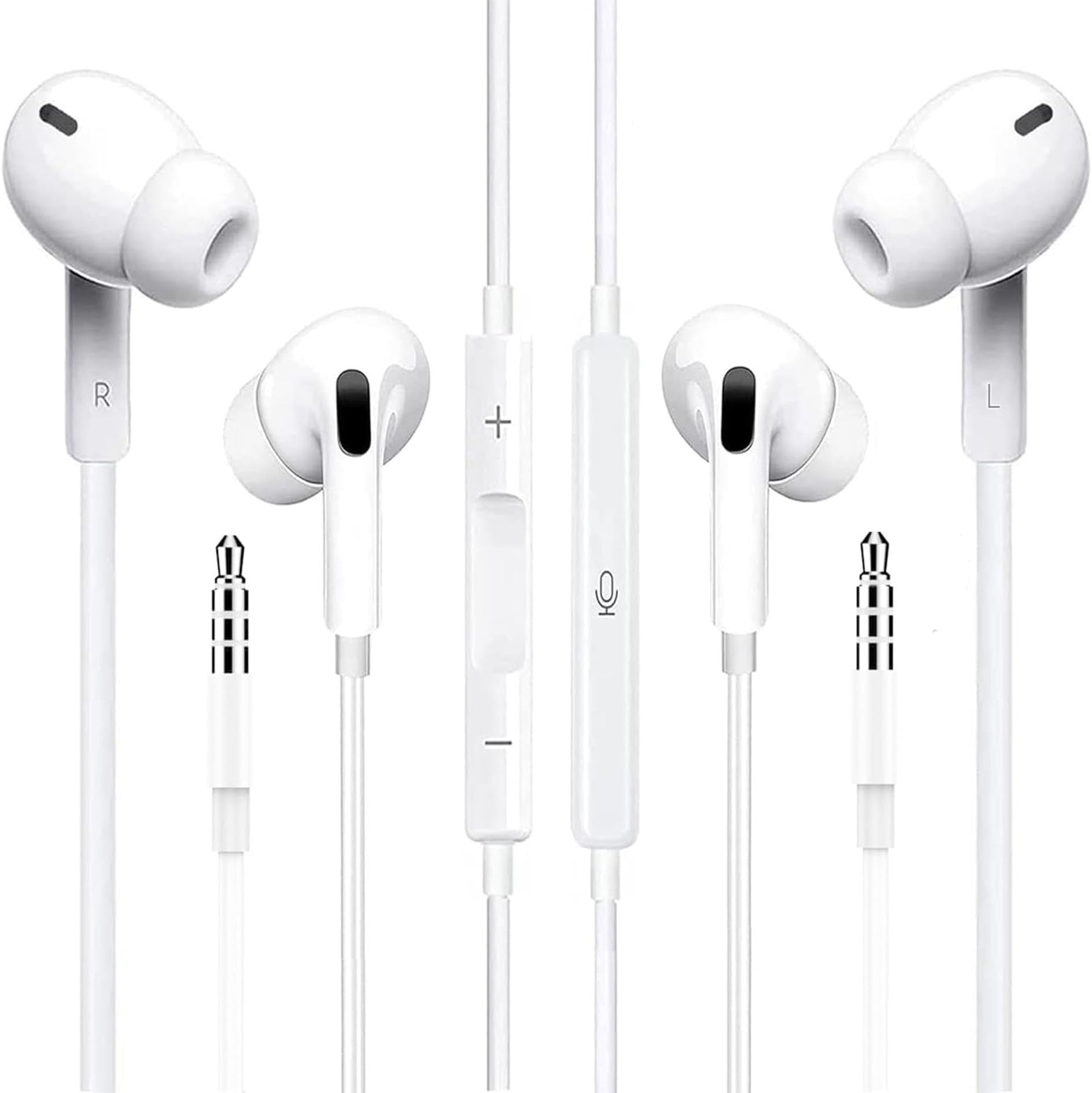 2 Pcs Wired Earbuds inEar Headphones with 3.5mm Jack Wired Earphones Builtin