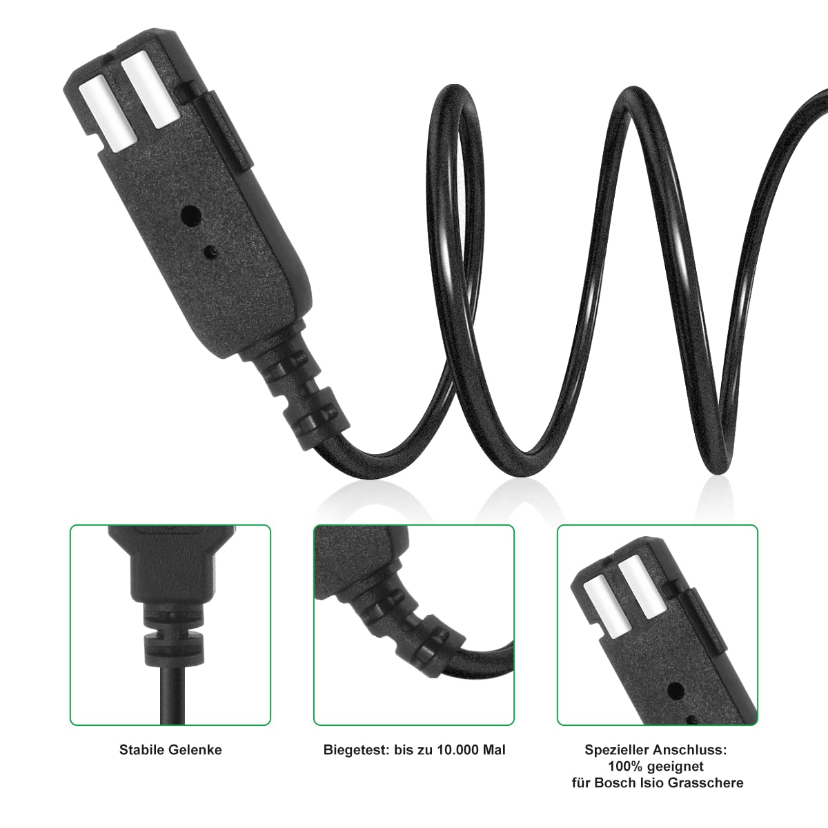 Lenink Cavo di ricarica di ricambio da 100 cm, compatibile con forbici per erba a batteria Bosch Isio (non per Advanced Shear e Easy Shear)