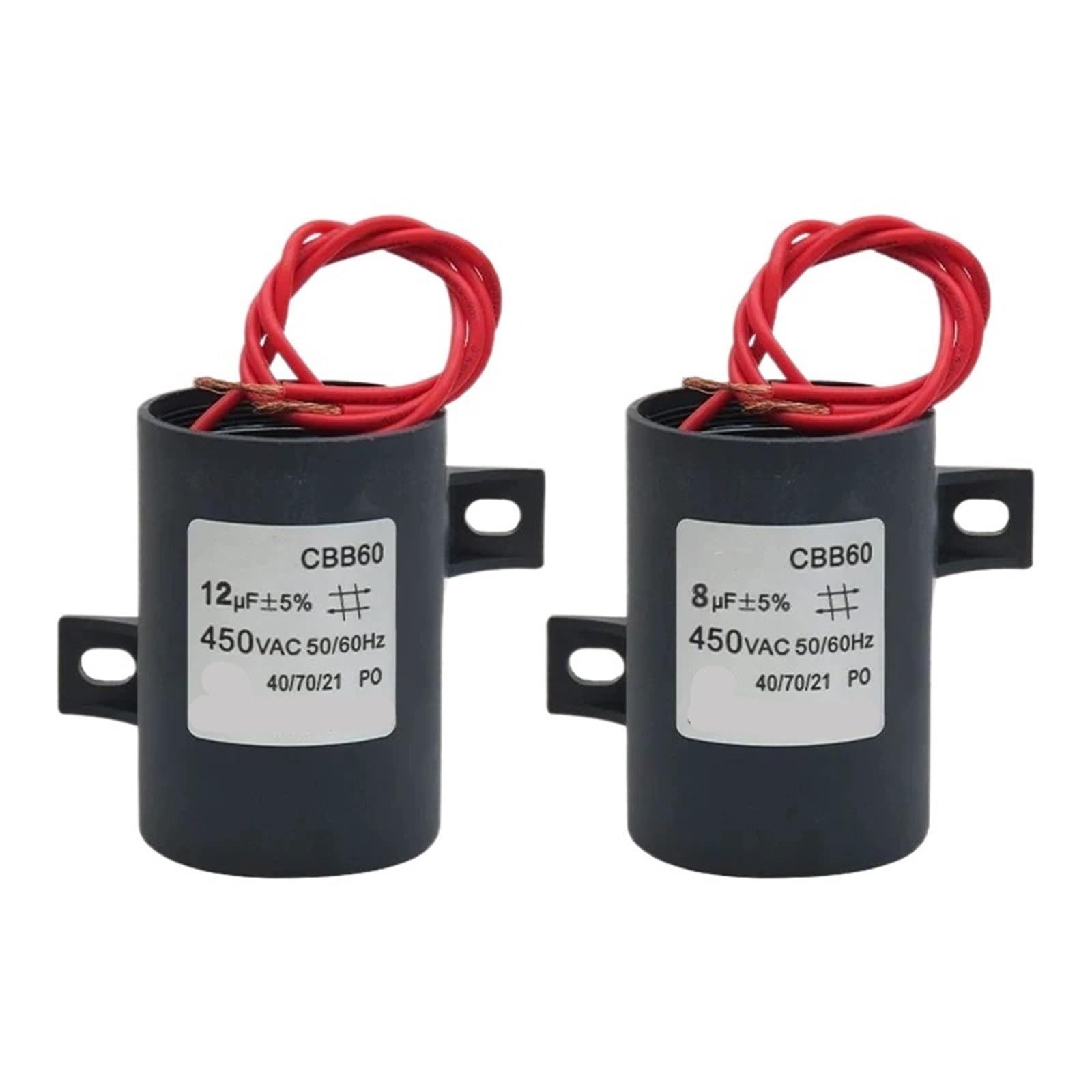 1 Stück Anlaufkondensator for automatische Waschmaschinen CBB60 CBB65 8µF 10µF 11µF 12µF 13µF 14µF 15µF 16µF 18µF 450V(CBB60 10UF 2 hole)
