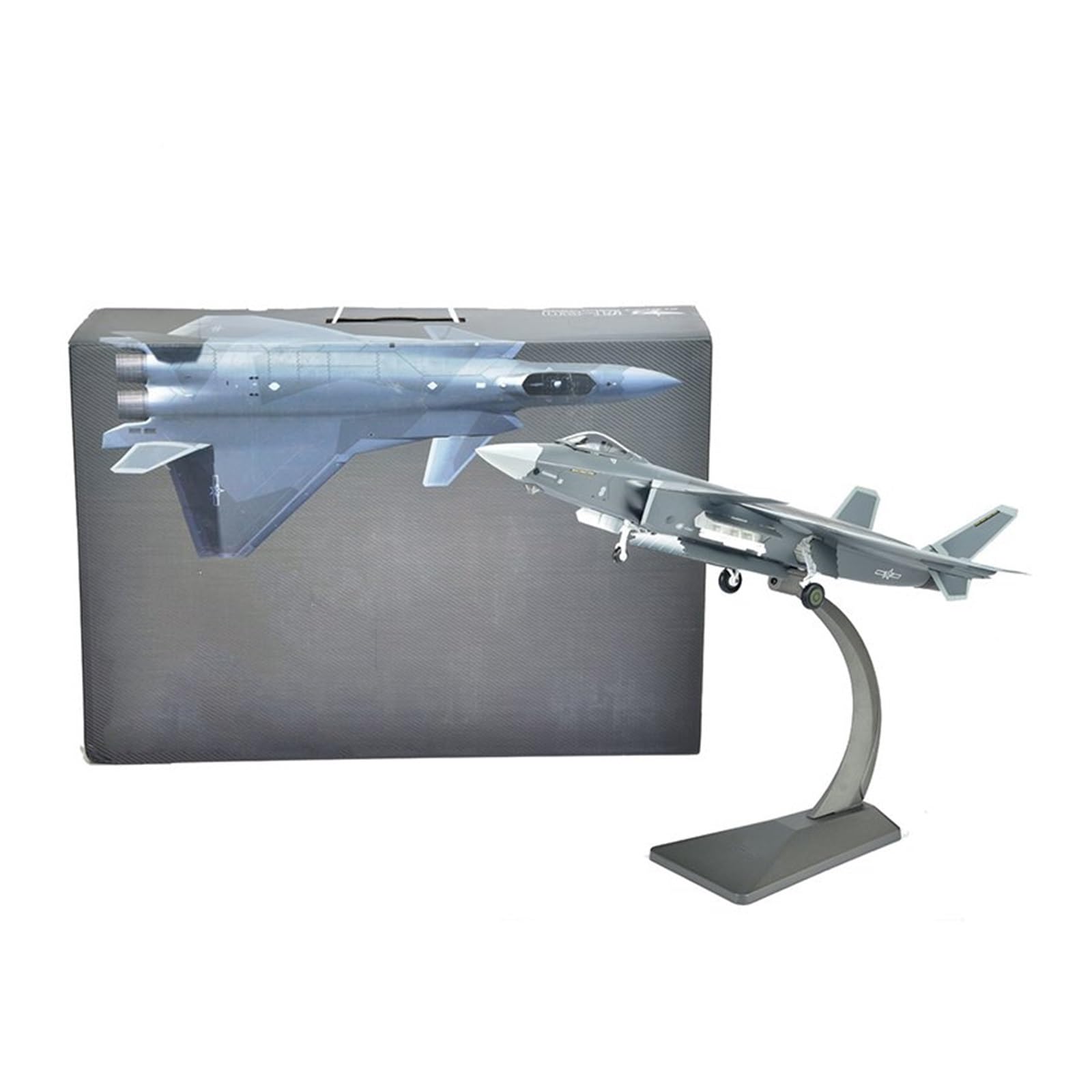 Aerei Modello in Piccola Scala 1:48 per J-20 Scala in Lega pressofusa Aereo da Caccia Grigio Modello Militare Simulazione Collezione Regalo per Adulti Kit di Costruzione di Modelli