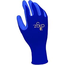 DIGZ Women's Stretch Knit Garden Gloves with Polyurethane Coating, Blue, Medium