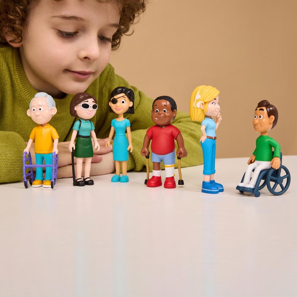 Miniland Ensemble de Personnages sur la diversité Fonctionnelle – 6 poupées incluses pour Jeu Symbolique, Jeu éducatif sur Inclusion, éducation émotionnelle et valeurs, 2 Ans et Plus