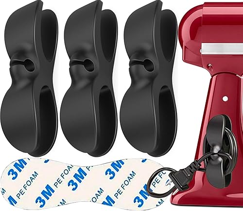 Miniatura 1 de AFunCrafter Organizador de cables para electrodomésticos, color negro, 3 unidades