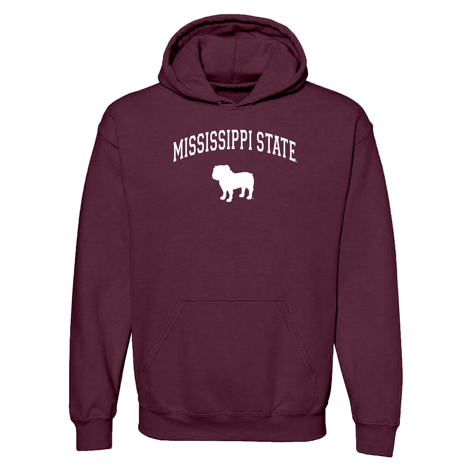 UGP Campus Apparel NCAA Officially licensed College - University Team Color Arch Logo Hoodie, Mississippi State Bull Dogs Maroon, Medium