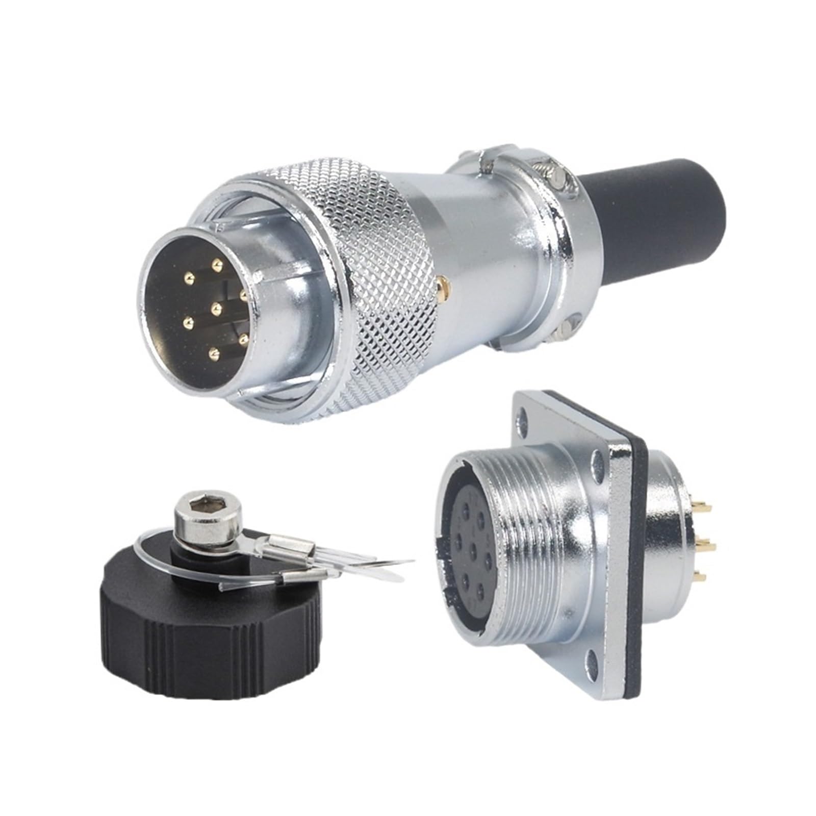 Conector de montaje en panel WS20-7 de 2 pines para control de maquinaria industrial 2