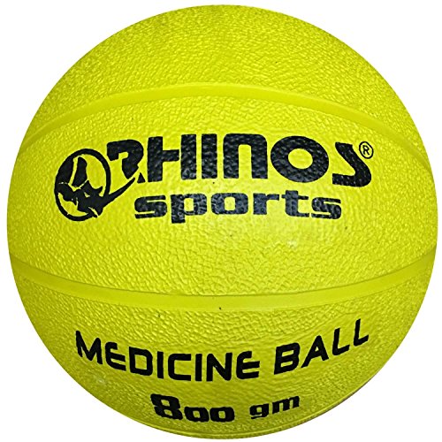RHINOS sports Medizinball, Gymnastikball 800 g | gelb