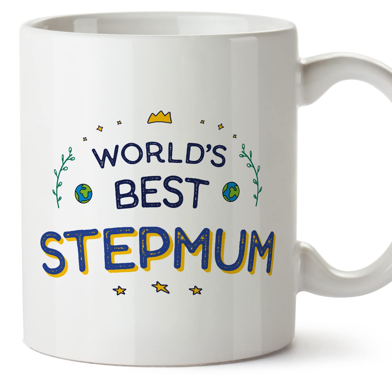 MUGFFINS Stepmum Mug - in English - World's Best - Funny Gift - Ceramic 11oz Mug