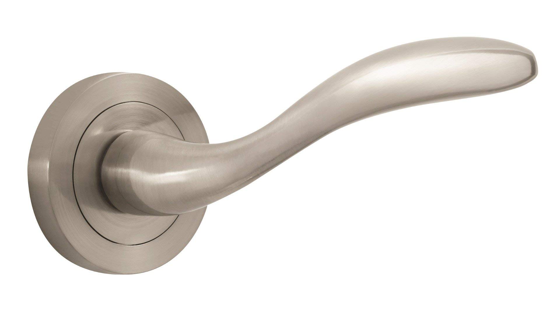 Designer LeversJasper Lever On Rose Door Handle Pair Interior Use - Brushed Nickel 8807BN