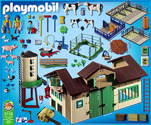 playmobil farm with silo