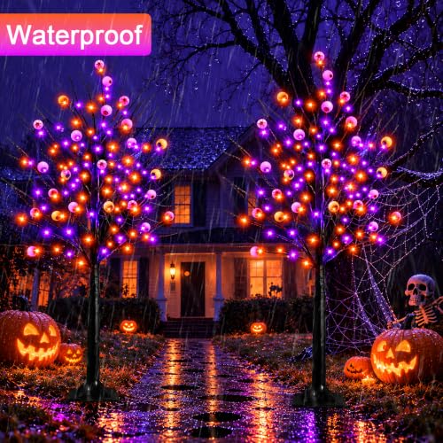 2pcs 6FT Halloween Decorations Black Spooky Tree Lights - Image 5