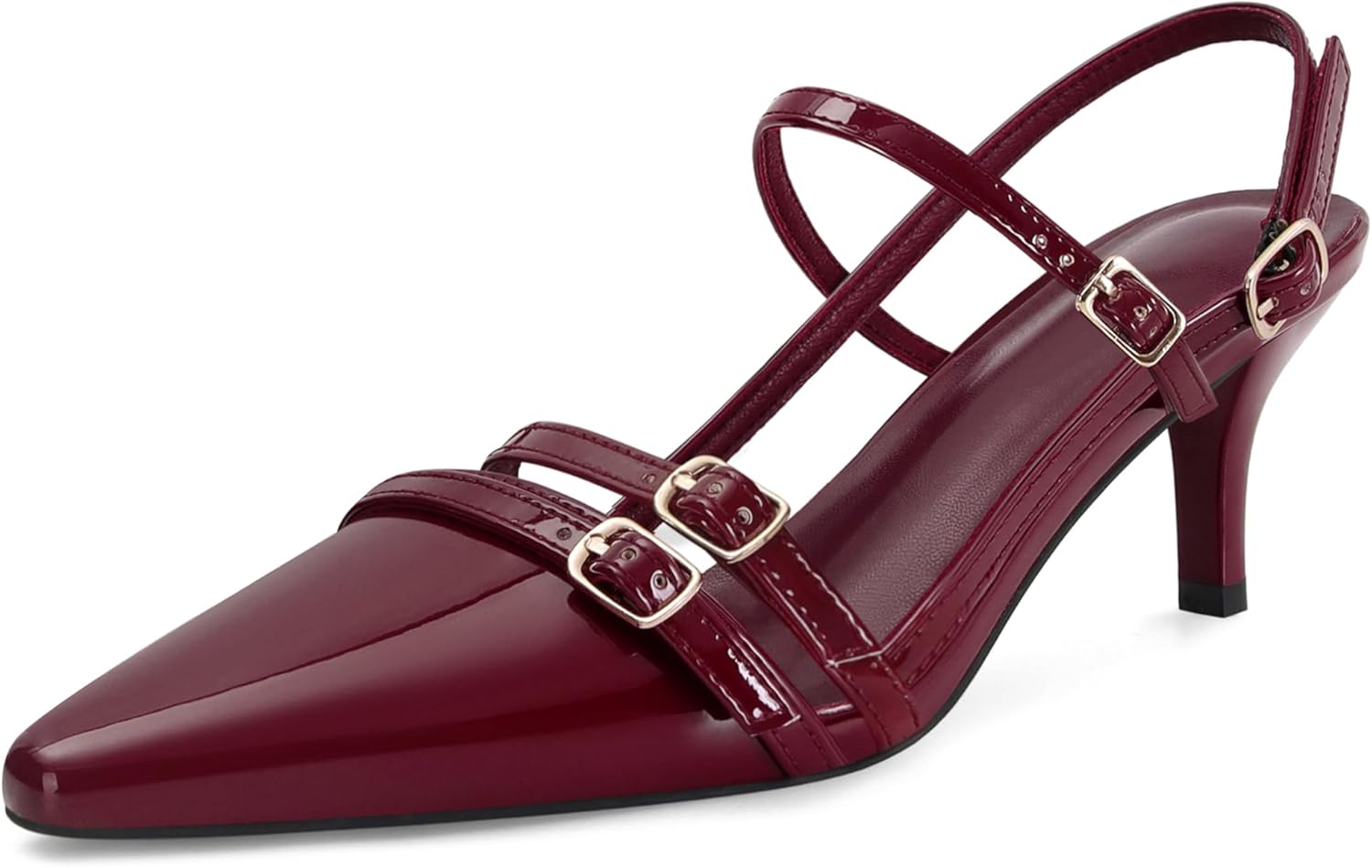 SOVANYOU Women Pointed Toe Heels - Buckle Strap Comfort