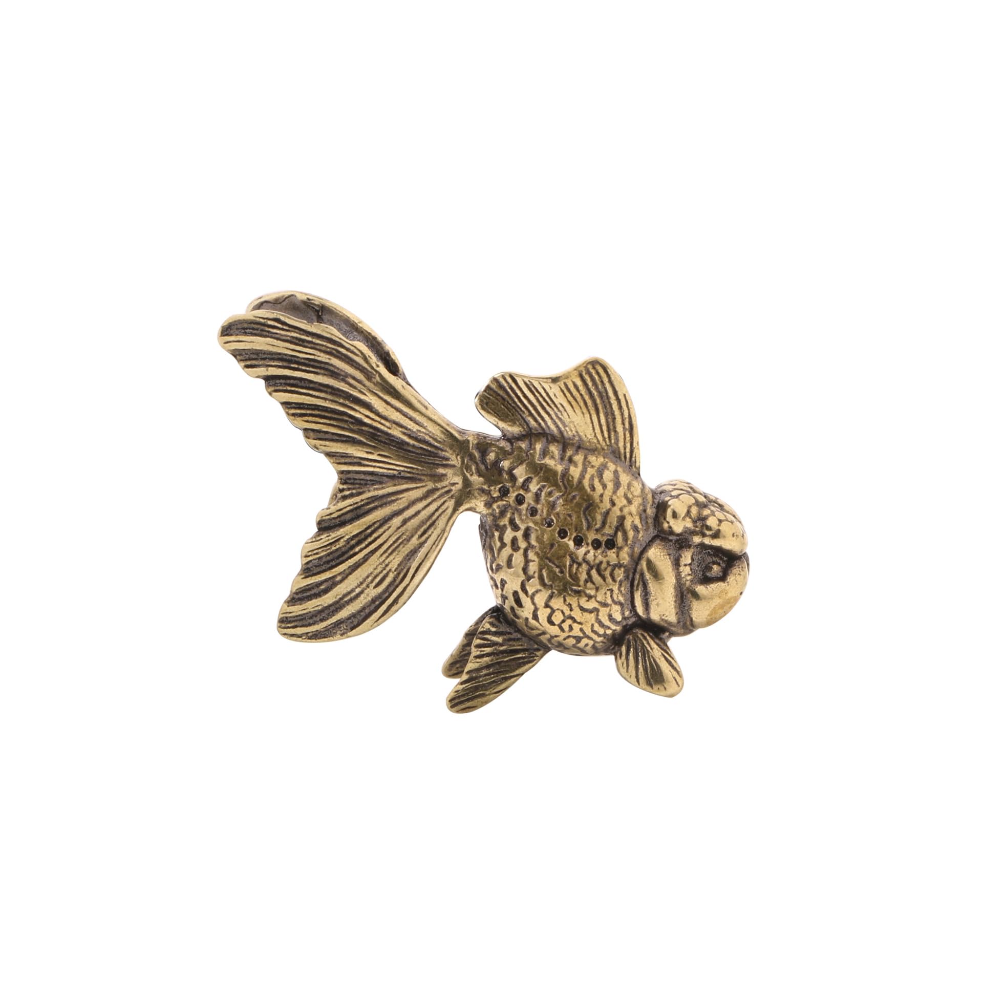 NGDFGR Brass Butterfly Goldfish Miniature Statue,Metal Marine Animal Goldfish Model Sculpture Desktop Paperweight Ornament Home Bonsai Micro Landscape Decor Accessories