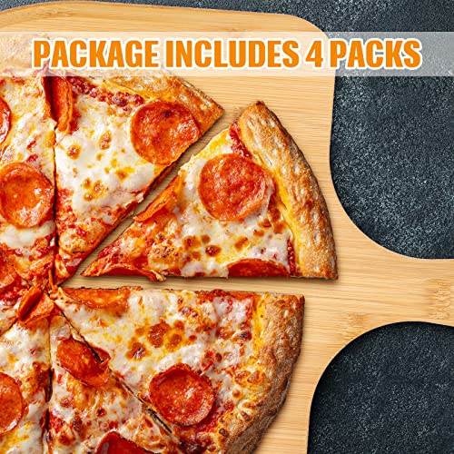 Gerrii 4 Pcs Bamboo Pizza Peel 16 X 12 Inch Pizza Board Paddle Large Pizza Board With Ergonomic Handle And Easy Glide Edges For Kitchen Fruit Vegetables Cheese Cutting Serving Baking Accessories #TOP1