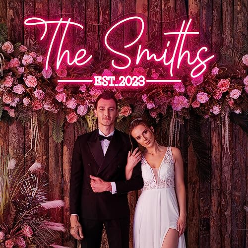 Image of Custom Neon Sign,10 inch-55 inch Neon Light Sign, Multiple Fonts and Colors, Personalized LED Neon Light Name Sign for Wall Decor , Customizable Large Neon Lights for Birthday Party Wedding Bedroom Bar Coffee Shop