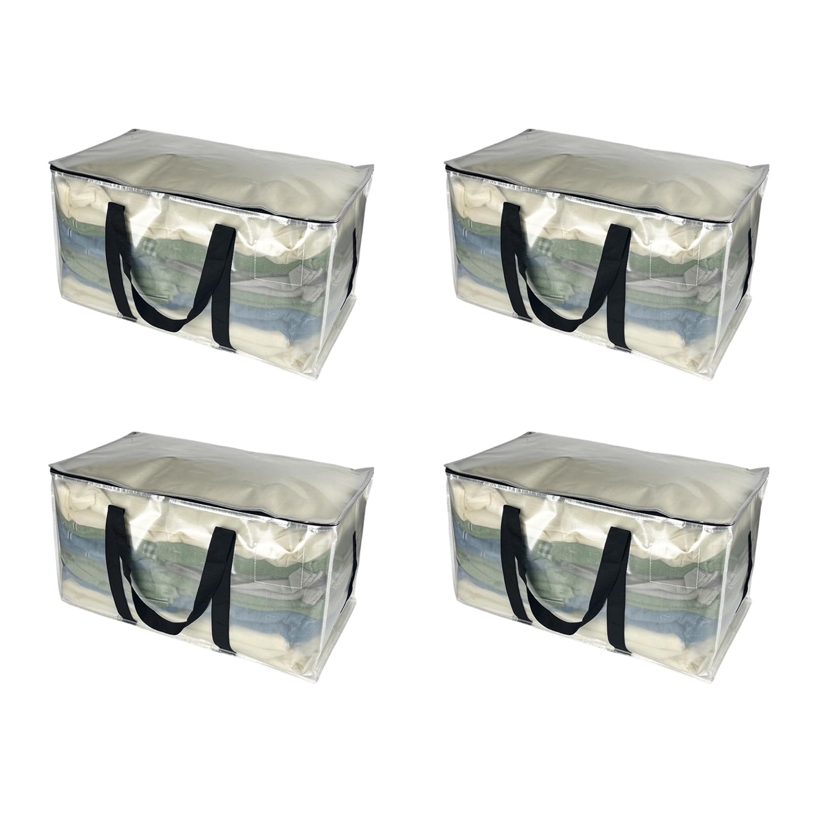 Of 4 Strong Relocating Storage Sacks Large Capacity 90L for Clothes Bedding Organizing Pliable Permanent Plan with Pulls and Belts Bedding Storage