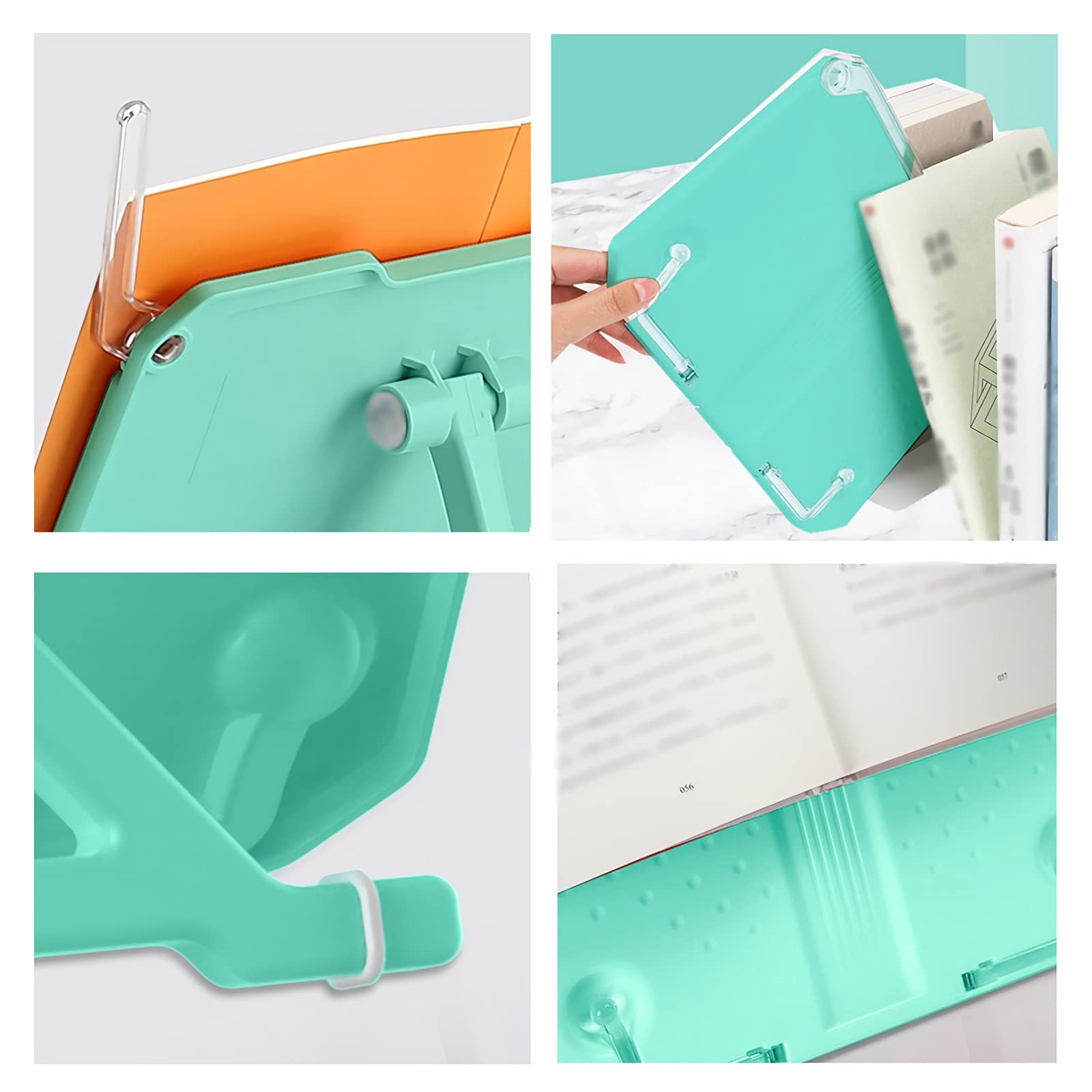 estantería de lectura TITULARIO DE LIBRO, 10 x 7,5 pulgadas para libros de texto pesados, lectura de libros de cocina de libros de cocina, resistente a domicilio portátil plegable de oficina portátil