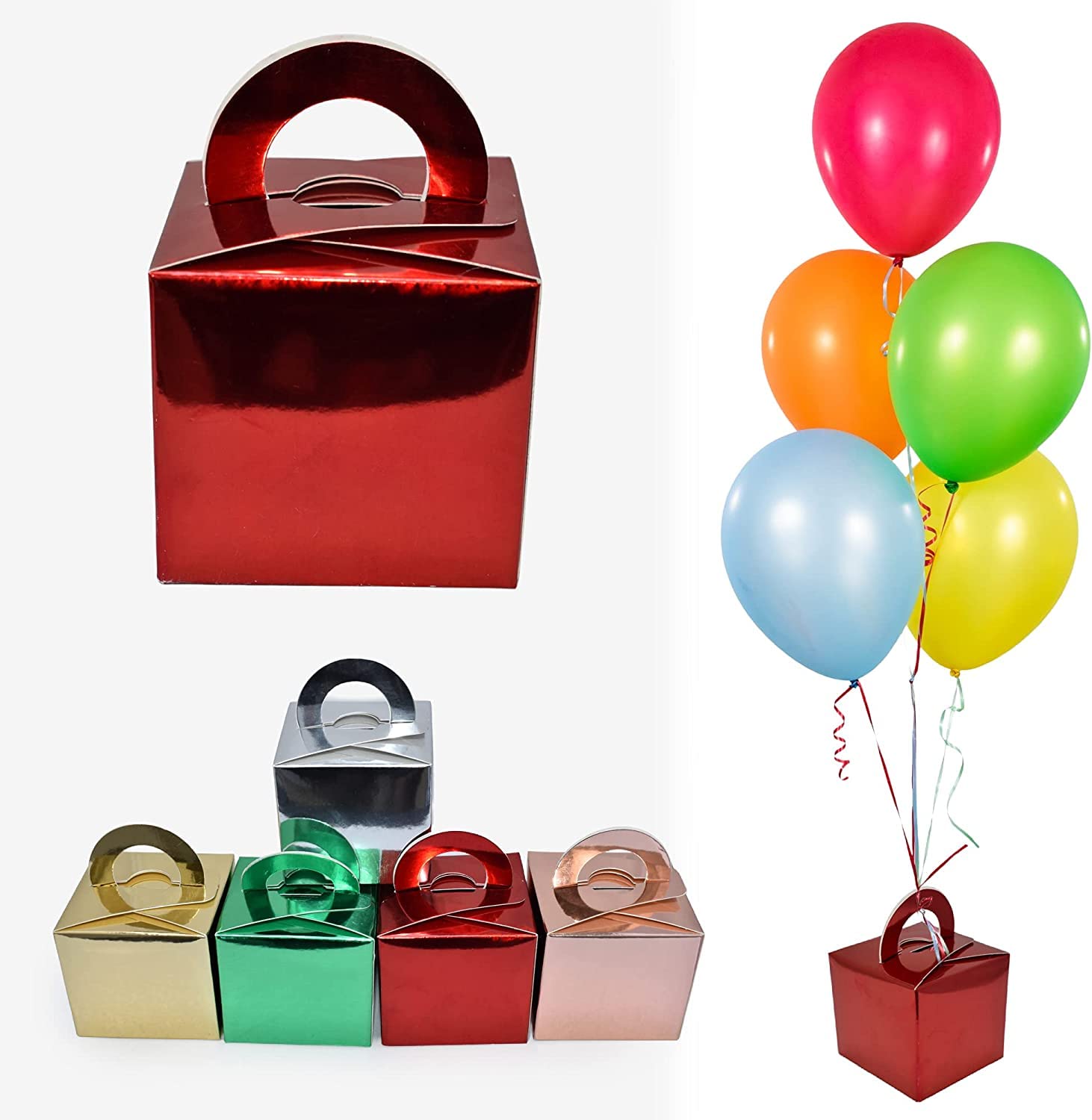 Godfather 20pcs Cupcake Boxes, Godfather Cardboard Packaging Box Individual Bakery Boxes Carrier with Handle for Wedding Birthday Party Favors Baby Showers Kids Cookies (Red Metallic)