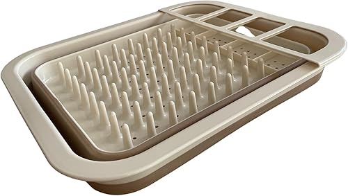 Miniatura 3 de Escurridor de platos plegable y escurridor, escurridor de platos plegable portátil, organizador de vajilla, estante plegable de almacenamiento de