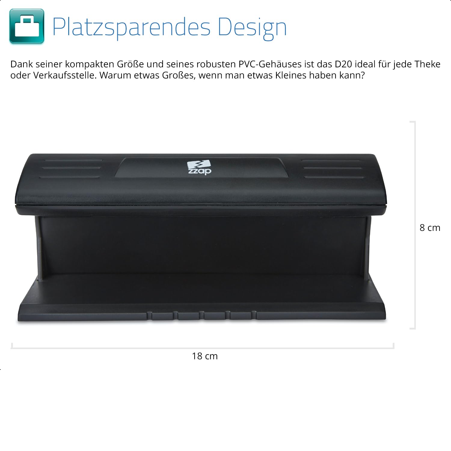 The ZZap D20 – Falschgeld Prüfer – UV-Erkennung mit einer 9-Watt-Long-Life-Glühbirne, ideal zum Überprüfen von Währung, offiziellen Artikeln und mehr