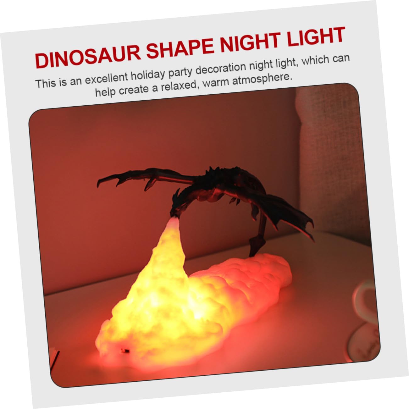 Didiseaon Lámpara LED 3d de Dinosaurio Recargable Usb, Luz Nocturna Táctil para Decoración Infantil y Fiestas, Luz LED de Mesa Creativa para Habitación, Ambiente Cálido y Relajante