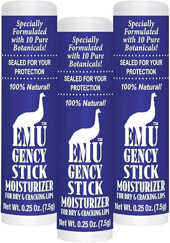 Montana Emu Ranch - Barra de bolsillo hidratante multiusos Emugency - 0.25 onzas - Paquete de 3 - Ayuda a aliviar los labios y la piel agrietados,
