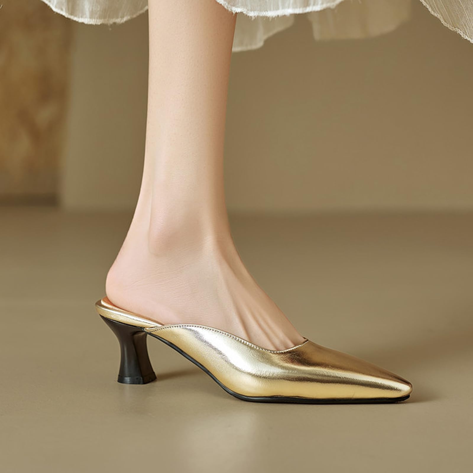 Scarpe Casual Donna Sabot Punta Stretta Tacco Décolleté | Perfetto Per Uso Quotidiano Appuntamenti E Feste, Altezza Comoda Uso Prolungato, Stile Minimalista Sfilato
