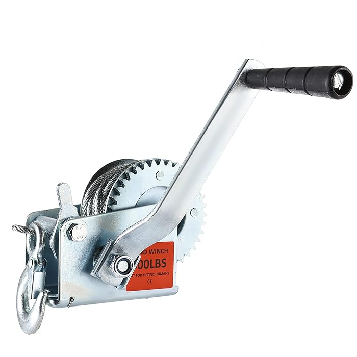 Buy 600lbs Heavy Duty Hand Winch, AUXMART Boat Trailer Winch with 23FT Wire Rope and Hook, 2
