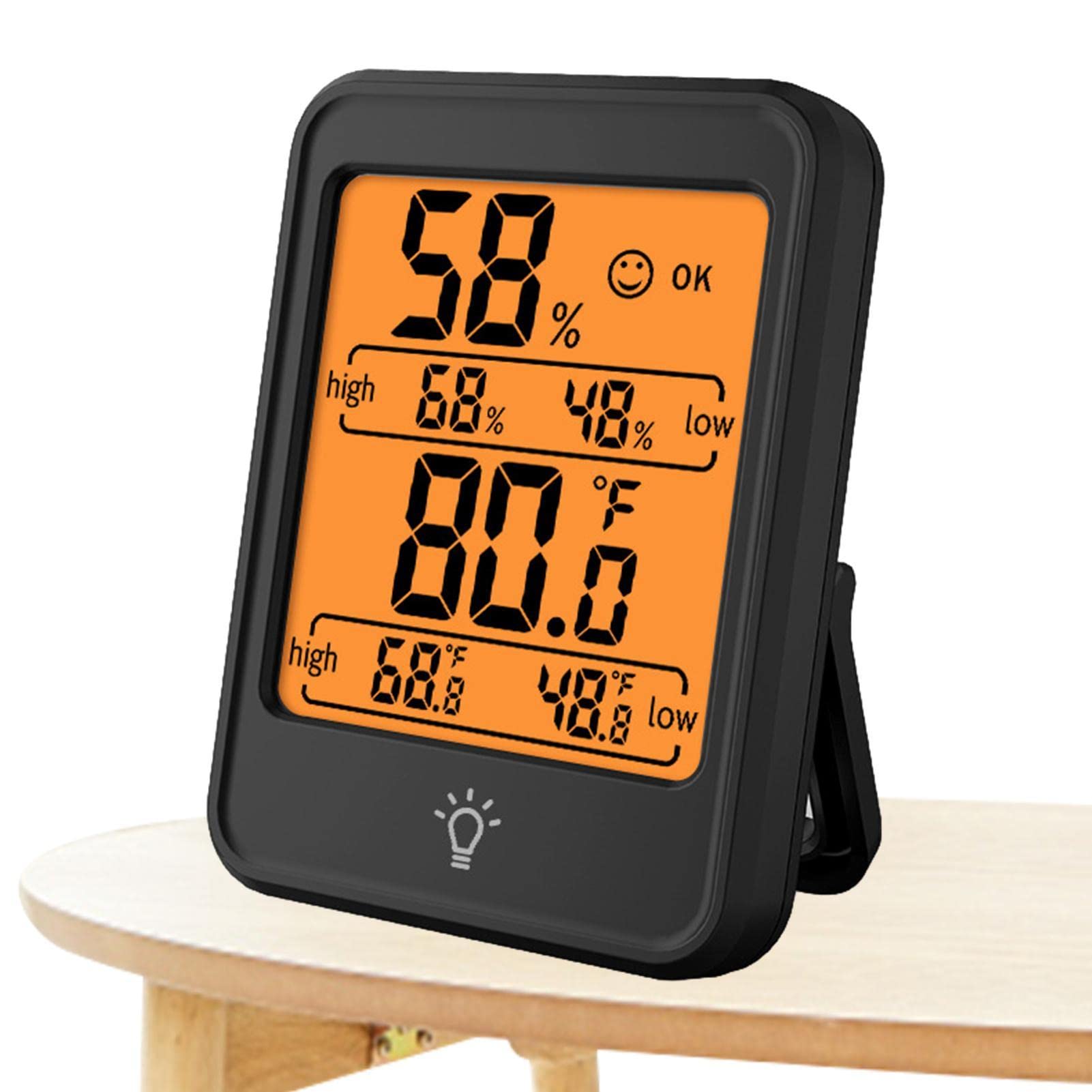 Medidor de humedad interior, hidrómetro para humedad para el hogar | Monitor de temperatura y humedad para oficina, medidor de invernadero para habitación de bebé, sala de estar, sótano, invernadero