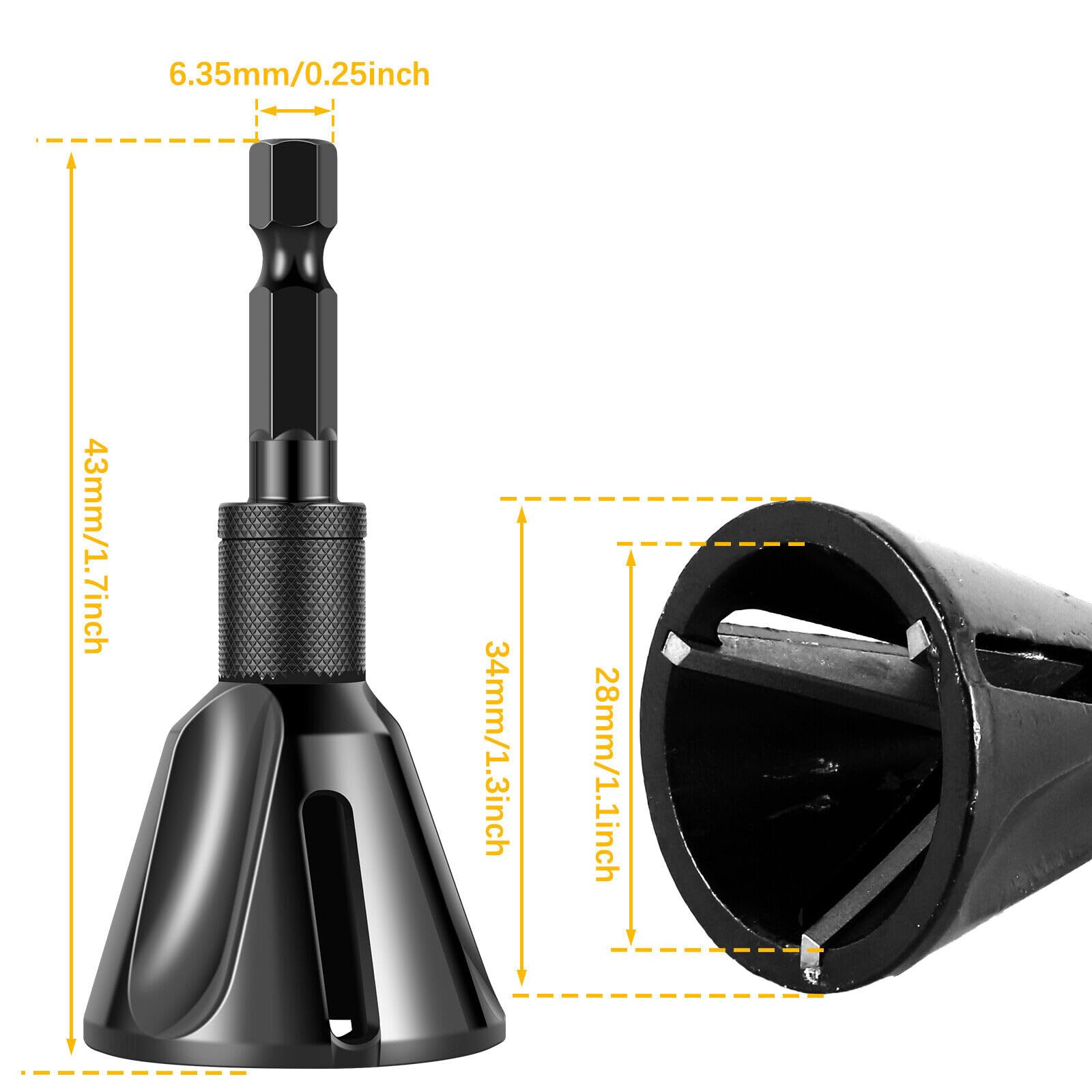 2PCS Deburring External Chamfer Tool for Screw Bolt Repairing Fit for Lithium Electric Drill Hand Drill