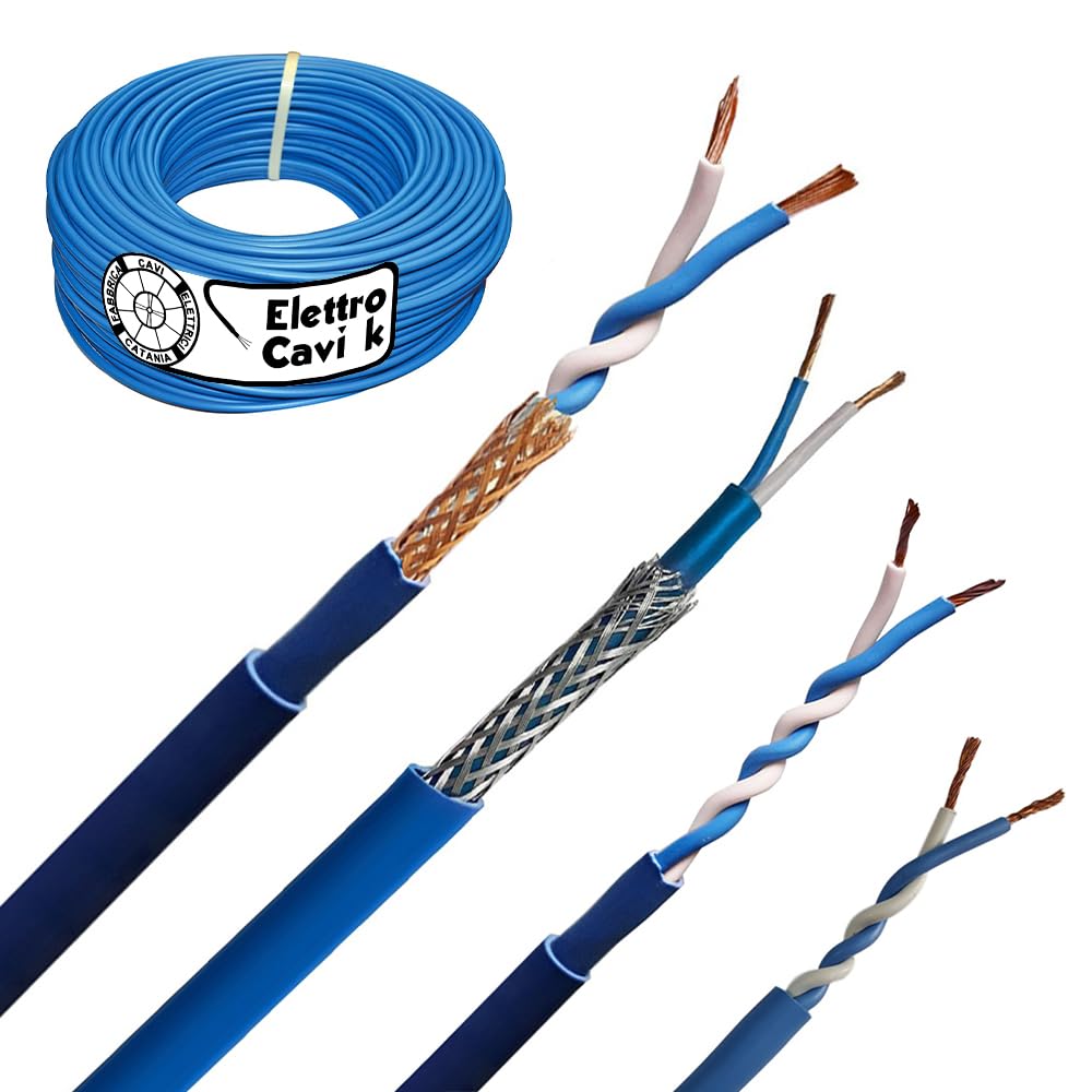 ELETTROCAVI K - CAVO VIDEOCITOFONO 2x1 mm² 2 FILI TWISTATO BIPOLARE 2 POLI PROFESSIONALE UNIVERSALE MADE IN ITALY 50 METRI