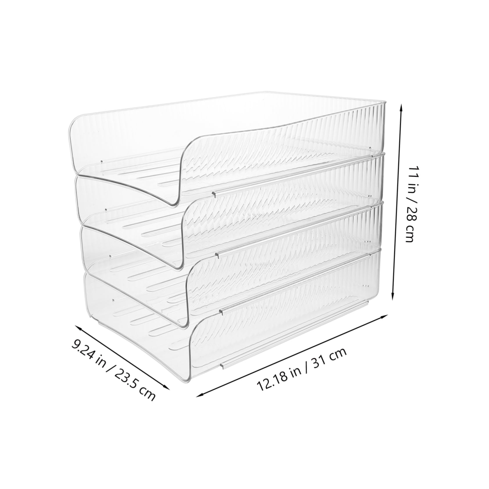 NUOBESTY Portadocumenti da Scrivania Impilabile A4 4 Pezzi in Plastica | Organizer per Fogli, Uso Casa e Scuola, Design Salvaspazio, Semplice e Stiloso
