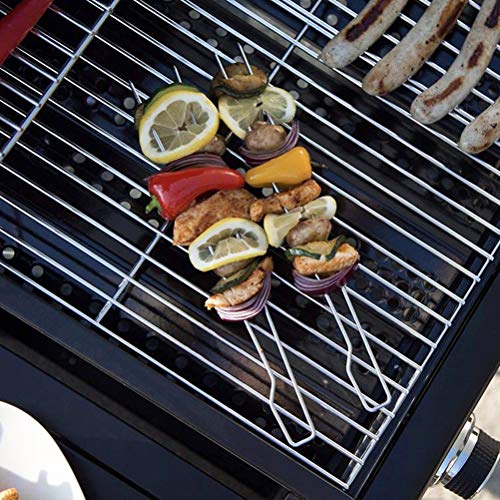 Espetos de churrasco DOITOOL para espetos de espetos de chapa de aço inoxidável para grelhar 2 peças