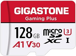 【for Switch 1 Only】 GIGASTONE 128GB Micro SD Card, Gaming Plus, MicroSDXC for Nintendo-Switch 1, Wyze, GoPro, Security Camera, 4K Video Recording, UHS-I A1 U3 V30 C10, up to 100MB/s, with Adapter