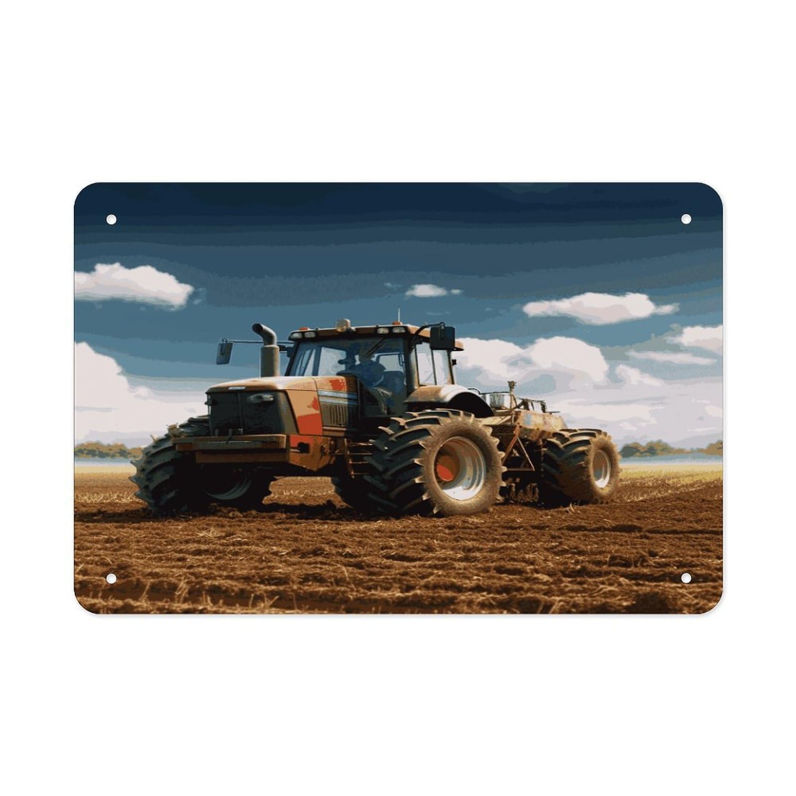 Fodpand Style Fantasy Farm Tractor Wall Art Metal Signs Tin Sign