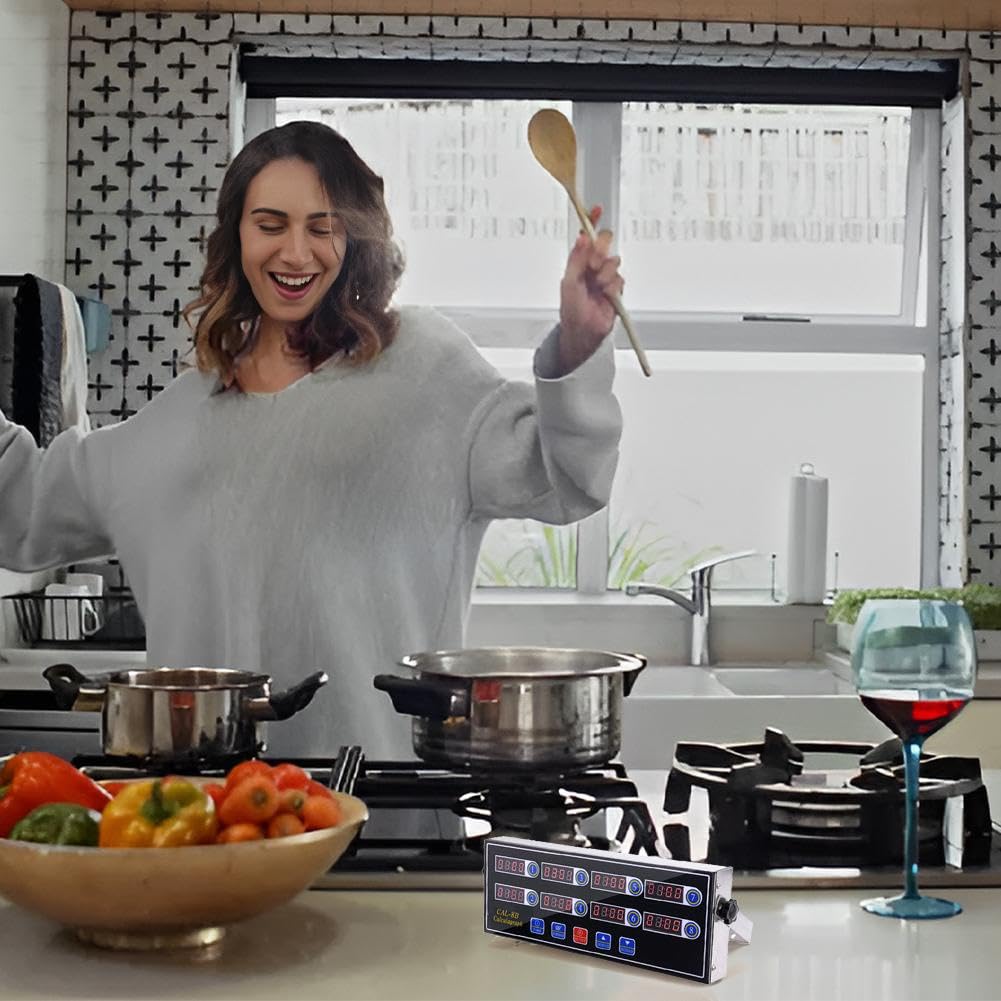 Timer da cucina a 8 canali, timer da cucina commerciale, allarme digitale promemoria multi-evento, timer da ristorante con allarme forte promemoria di cottura