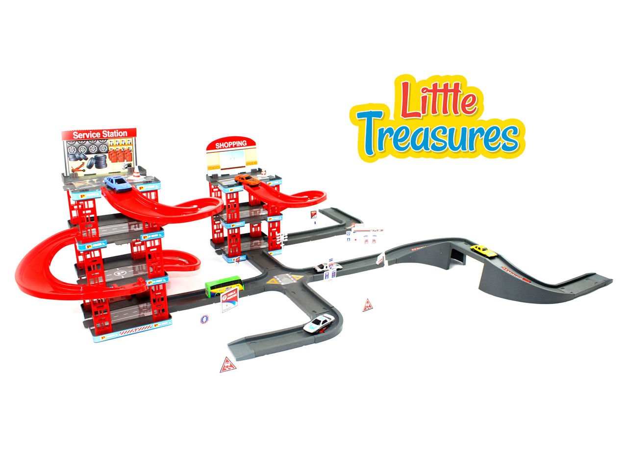 Buy Little wheels shopping mall parking garage toy play set 70pcs for