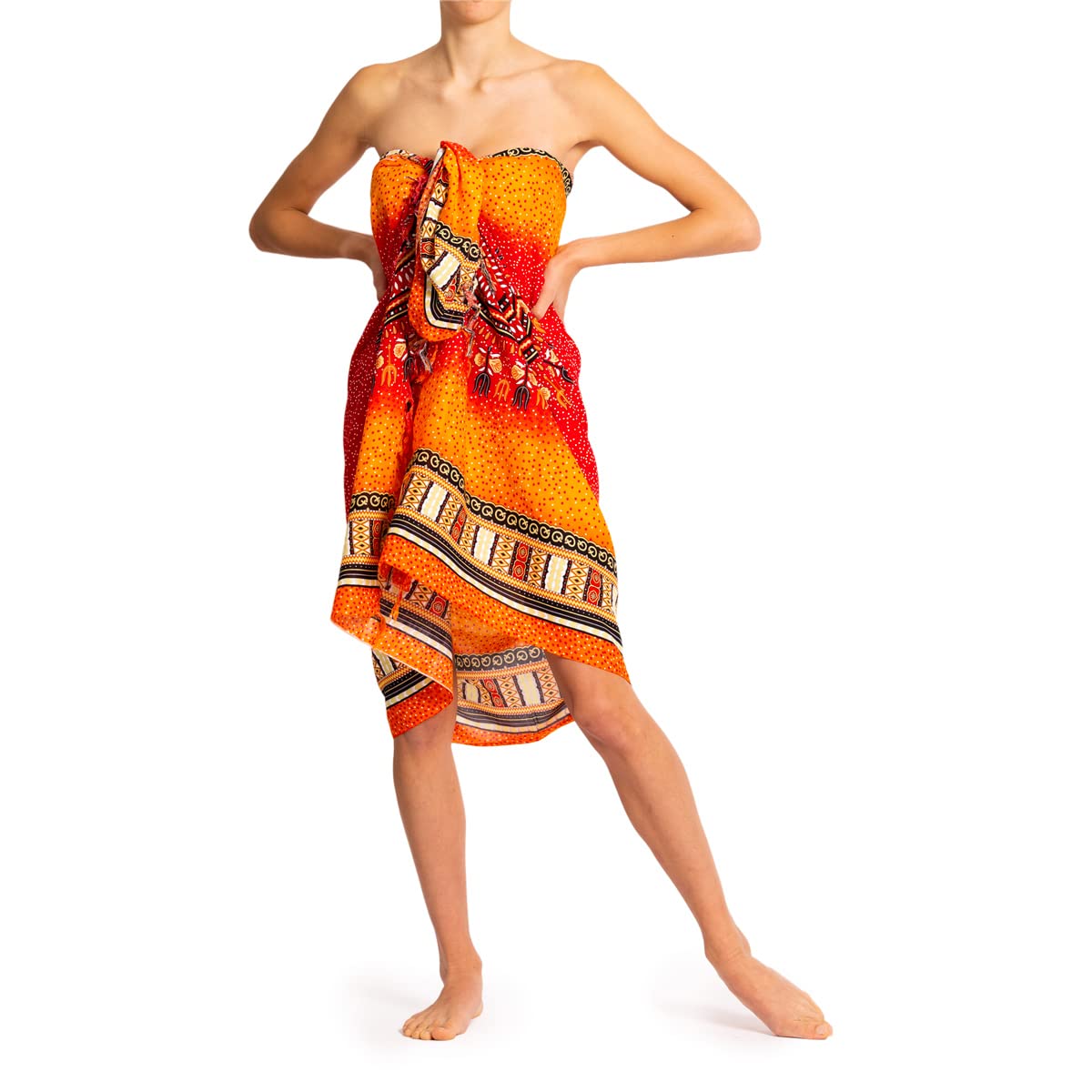 PANASIAM Sarong Maoi 06, 250x113cm, orange tones