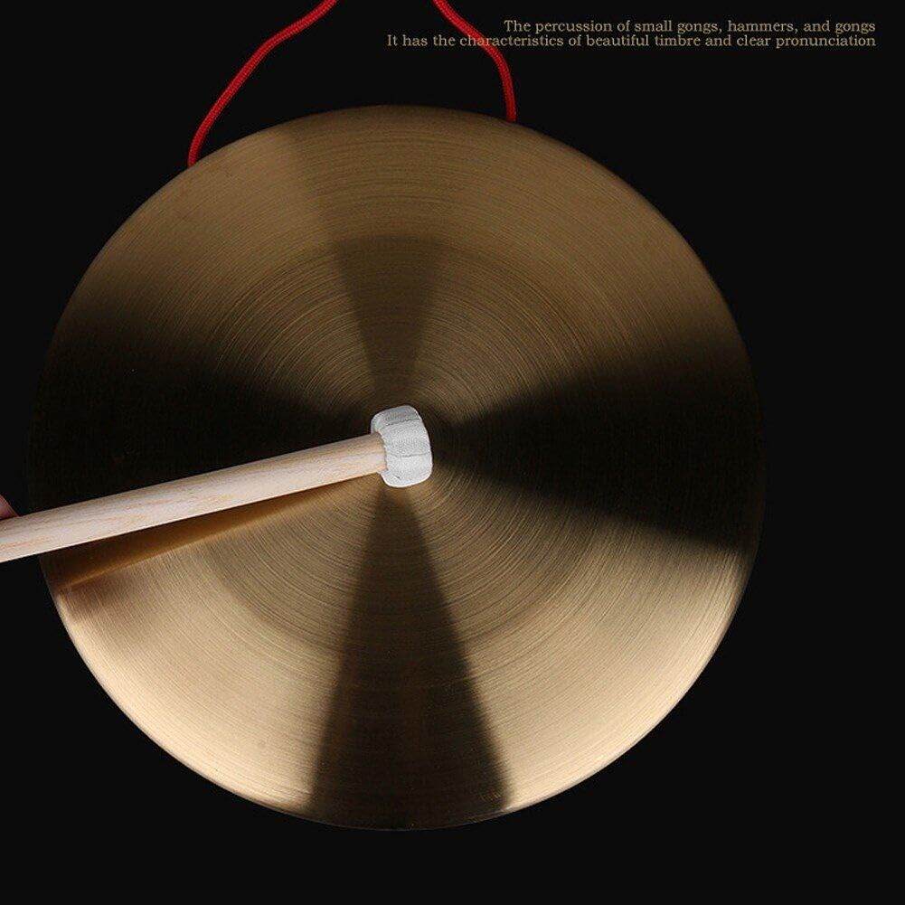 Gong avec Maillet 36 Cm Tam Tam Gong avec Marteau De Jeu Instrument De Percussion Traditionnel Chinois en Cuivre Décoratif pour Le Bureau À Domicile