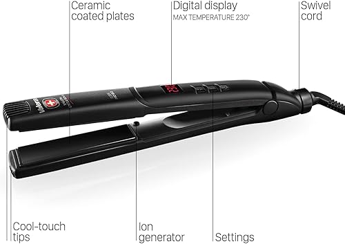 Miniatura 3 de Valera, 6.0 Plancha de pelo profesional para cabello lacio y rizado, tecnología cerámica e ionizador, calentamiento rápido, regulación digital de