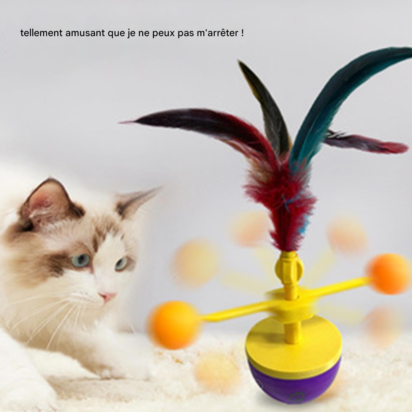 Giochi per Gatti Divertenti Interattivo Esercizio Antinoia E Arricchimento | Giocattoli Stimolanti per Gatti Piste Rotanti E Palla Automatica Rotolante Con Sensore Di Movimento Da