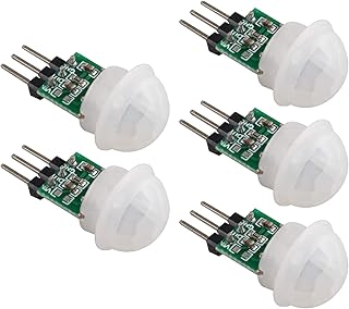 HALJIA 5PCS AM312 IR Human Sensor Mini Pyroelectric PIR Sensor Module Manual Motion Infrared Automatic Detector HC-SR312 Miniature Human Induction Sensor Module DC 2.7 to 12V