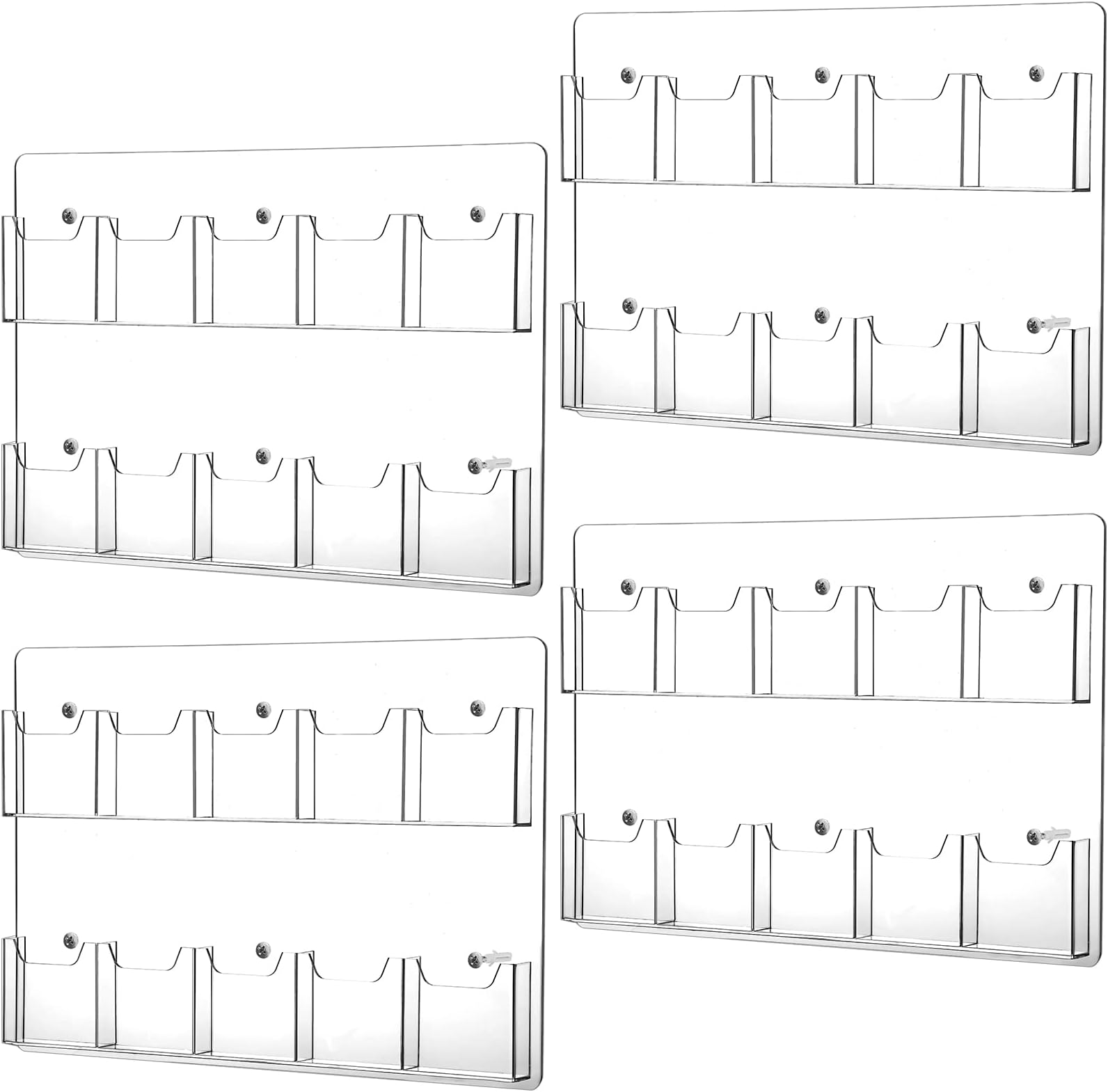 Weysat Acrylic Brochure Holder Wall Mount Plastic Magazine
