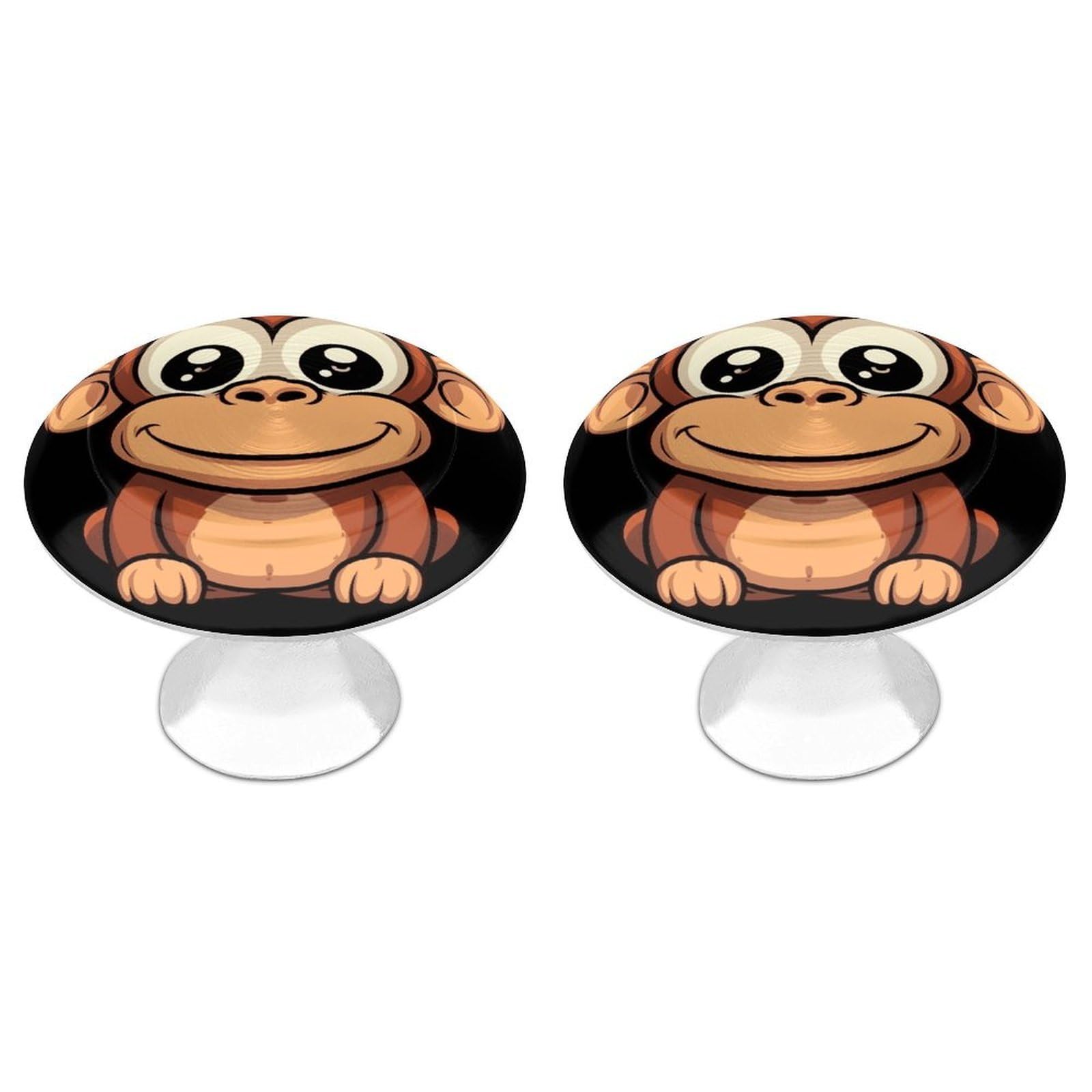 Btcowzrv Style Cartoon Monkey 2 Pack Cabinet Knobs Drawer Pulls